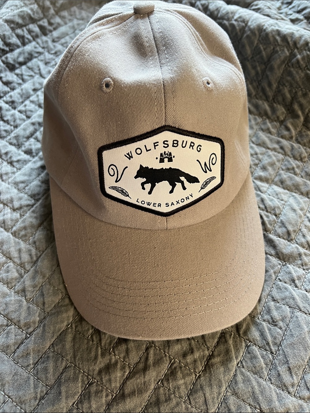 Volkswagen gray Baseball Cap with Wolfsburg patch.